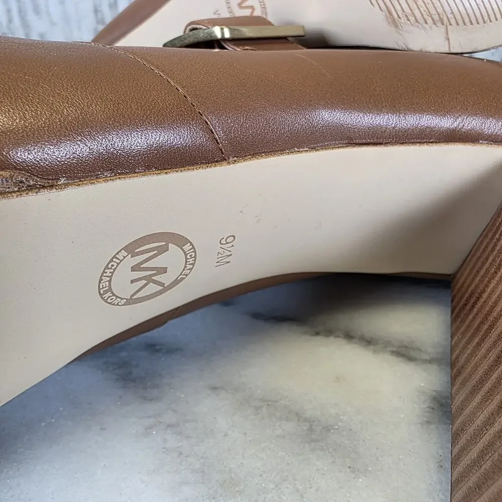 Women MICHAEL Michael Kors Eleni Platform Pumps, Leather Brown